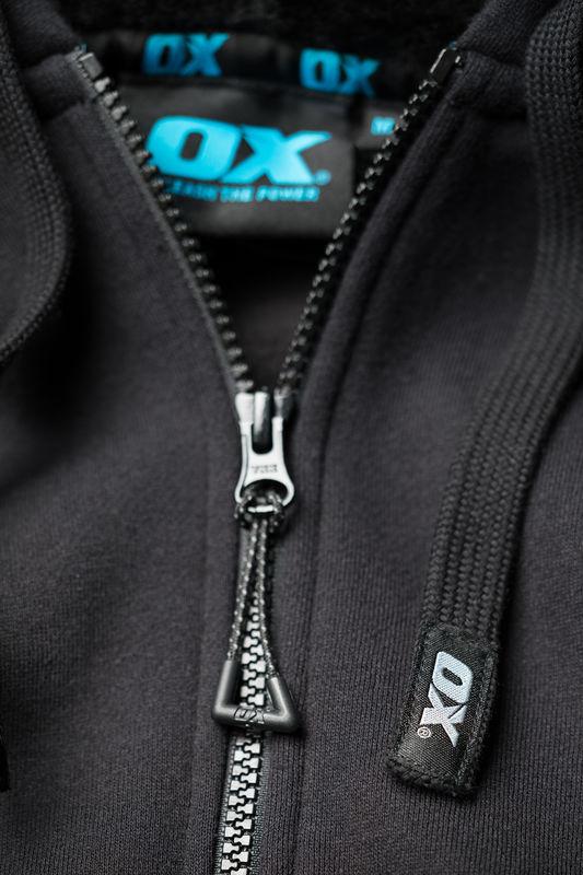 OX Zip Through Hoodie Black OX Tools
