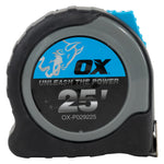 25 Foot Trade Tape Measure | Ox Grip Horn Hook - OX Tools