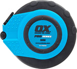 OX  Pro Fibreglass Closed Reel Tape-30M / 100FT-P028330, Blue/Black, 30m - OX Tools
