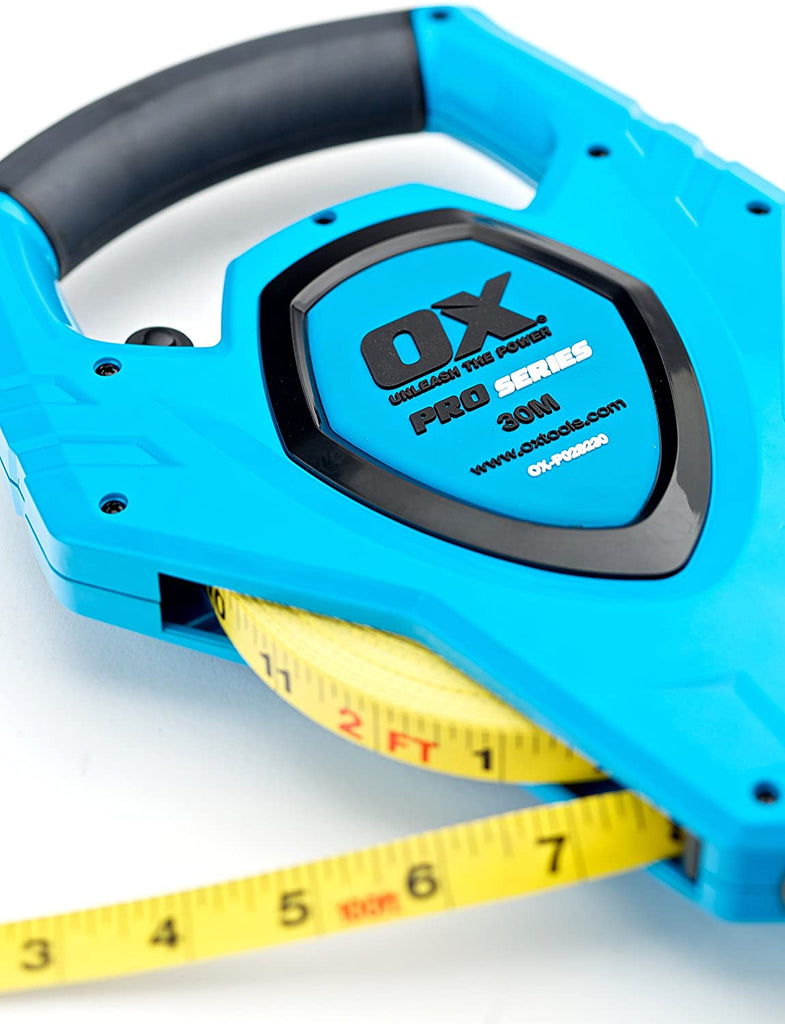 OX Trade Open Reel Fiberglass Measuring Tape - Hi-Impact