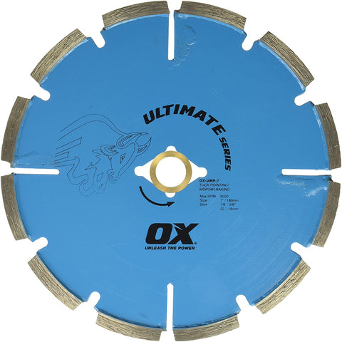 OX Tools OX-UMR-7 Ultimate Tuck Pointing 7'' Diamond Blade, DM-7/8'' - 5/8'' Bore - OX Tools