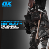OX TOOLS Pro Full Four Piece Framing Rig with Suspenders, Belt & Pouches | Top Grain Oil-Tanned Leather