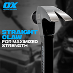 OX Trade 16-Ounce Fiberglass Straight Claw Hammer