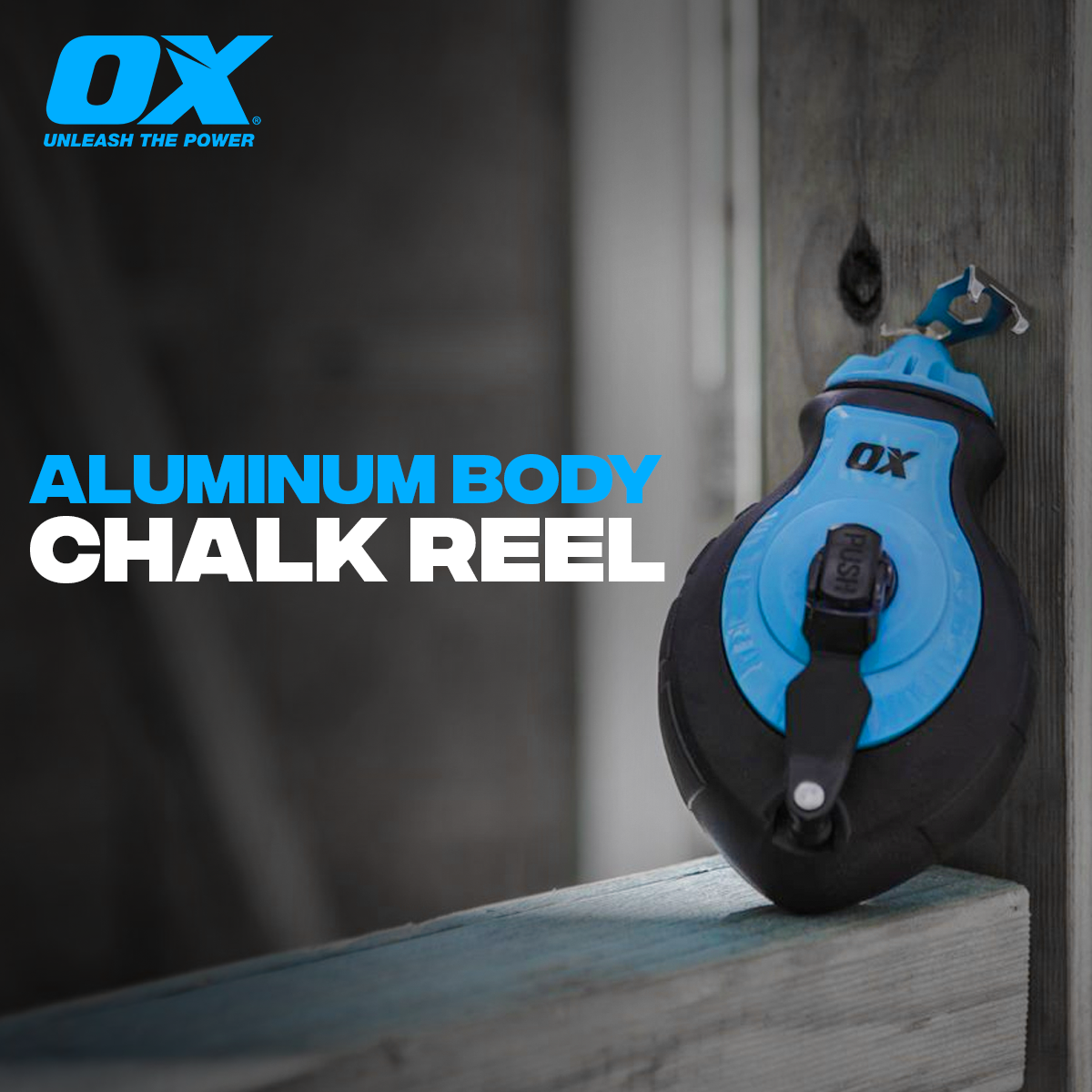 OX Pro Aluminum Body Chalk Reel with Kevlar Reinforced Line – 6:1 Gear Ratio - OX Tools