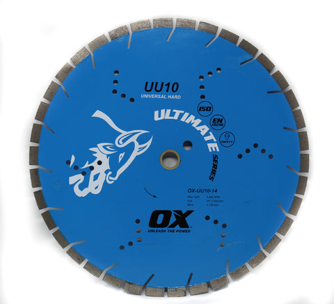 OX Tools Ultimate Universal/Hard 14" Diamond Blade, 1" - 20 mm Bore