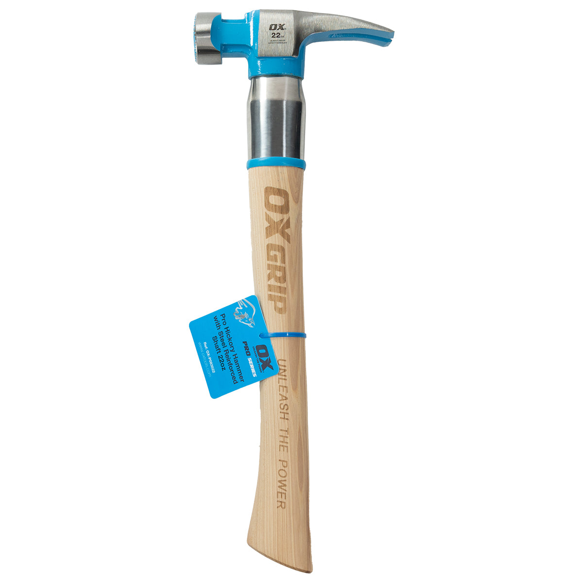 OX Tools Pro Hickory Hammer 22 Oz | Milled Face Steel Reinforced - OX Tools