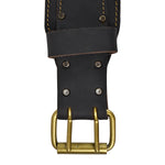 Ox Oil tanned leather with Brass Double clasp Belt Buckle