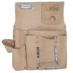 OX TOOLS Trade Series Suede Leather Drywall Pouch - 7 Pockets | Heavy Duty Leather & Reinforced Riveting - OX Tools
